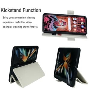 Vitodo For Galaxy Z Fold 6 Case With S Pen Holder Genuine Leather Wallet Case Built In Slide Camera Cover Card Slot Kickstand Hinge Protection Phone Cover For Samsung Galaxy Z Fold6 White Featured