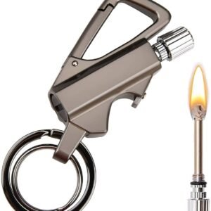 Vrindvasini Stainless Steel 3 In 1 Keychain Lighterwaterproof Cigarette Flint Lighter Keyring Bottle Opener Emergency Fire Starter Match Sticks Used For Outdoor Camping Featured