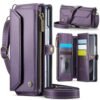 Wawz For Samsung Galaxy Z Fold 6 Case Women Men Multi Function Wallet Case With Stand Rfid Blocking Featuring Magnetic Closure Zipper S Pen Holder Includes Shoulder Strap Wrist Strap Purple Featured