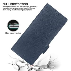 Woluki For Samsung Galaxy Z Fold 6 Case With S Pen Holder Genuine Leather Wallet Case Built In Slide Camera Cover Hinge Protection Kickstand Stylus Slot Phone Case For Galaxy Z Fold 6 5g Blue Featured