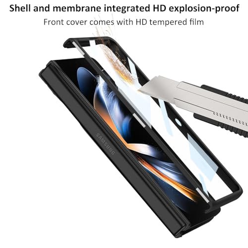 Ximand For Samsung Galaxy Z Fold 5 Case With Magnetic Hinge Protection Built In Front Screen And Kicstandhidden S Pen Slot And Frosted Slim Texture Case Black Featured