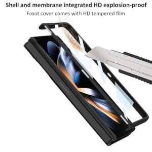 Ximand For Samsung Galaxy Z Fold 5 Case With Magnetic Hinge Protection Built In Front Screen And Kicstandhidden S Pen Slot And Frosted Slim Texture Case Stripe Featured