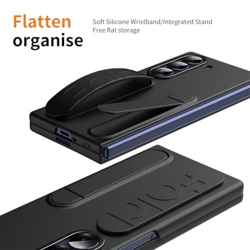 Ximand For Samsung Galaxy Z Fold 6 Protect Case With Wristband Standbulit In Screen Lens Protection Shockproof Full Body Drop Fall Protection Black Featured
