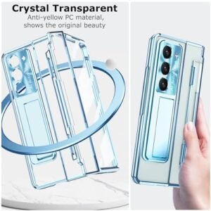 Yqodsz For Samsung Galaxy Z Fold 6 2024 Clear Case With Flat Hinge Protection Z Fold 6 5g Case Built In Screen Protector Kickstand All Inclusive Protective Cover Case For Z Fold 6 Blue Featured