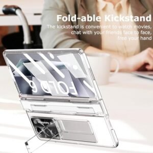Yqodsz For Samsung Galaxy Z Fold 6 2024 Clear Case With Flat Hinge Protection Z Fold 6 5g Case Built In Screen Protector Kickstand All Inclusive Protective Cover Case For Z Fold 6 Clear Featured