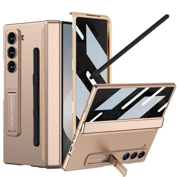 Yqodsz For Samsung Galaxy Z Fold 6 Case With Privacy Screen Protector Z Fold 6 Anti Spy Case With S Pen Holder Stylus Hinge Protection All Inclusive Kickstand Protective Case For Z Fold 6 Rosegold Gallery 3