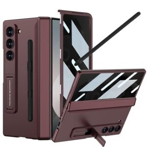 Yqodsz For Samsung Galaxy Z Fold 6 Case With Privacy Screen Protector Z Fold 6 Anti Spy Case With S Pen Holder Stylus Hinge Protection All Inclusive Kickstand Protective Case For Z Fold 6 Wine Red Featured