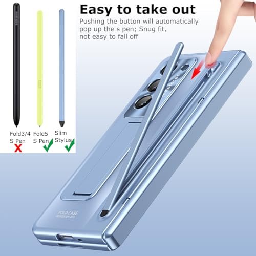 Yqodsz For Samsung Galaxy Z Fold 6 Case With S Pen Holder Blue Stylus Fold6 Hinge Protector Cover With Kickstand Built In Screen Protector Camera Protector Protective Case For Z Fold 6 Blue Featured