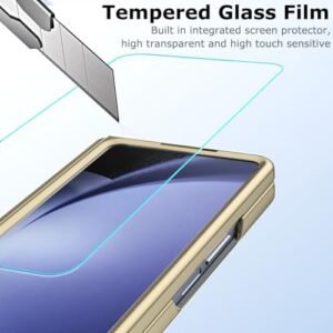 Yqodsz For Samsung Galaxy Z Fold 6 Case With S Pen Holder Gold Stylus Fold6 Hinge Protector Cover With Kickstand Built In Screen Protector Camera Protector Protective Case For Z Fold 6 Gold Featured