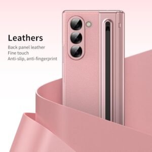 Yqodsz For Samsung Galaxy Z Fold 6 Case With S Pen Holder Slim Stylus Premium Leather Z Fold 6 Pen Holder Case With Hinge Protection Full Coverage Screen Protector Slim Case For Z Fold 6 Pink Featured