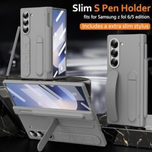 Yqodsz For Samsung Galaxy Z Fold 6 Case With S Pen Holder Slim Stylus Z Fold 6 Kickstand Case With Hand Strap Hinge Protection Screen Protector Raised Edge Protection Cover Case For Z Fold 6 Grey Featured