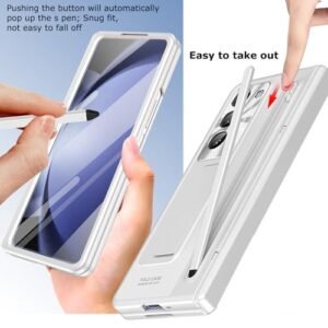 Yqodsz For Samsung Galaxy Z Fold 6 Case With S Pen Holder White Stylus Fold6 Hinge Protector Cover With Kickstand Built In Screen Protector Camera Protector Protective Case For Z Fold 6 White Featured