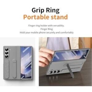 Yqodsz For Samsung Galaxy Z Fold 6 Case With Wristband Z Fold 6 Kickstand Case With Hinge Protection Screen Protector Raised Edge Protection Cover Case For Samsung Galaxy Z Fold 6 Grey Featured