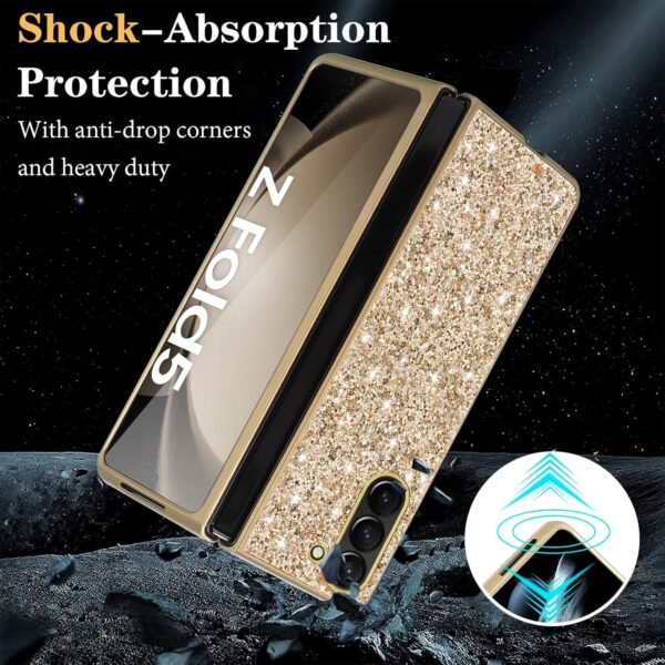 Z Fold 5 Glitter Case For Samsung Galaxy Z Fold5 5g Phone Case For Women Girls Slim Ultra Thin Matte Back Shockproof Protective Cover For Samsung Z Fold 5 5g 7 6 Crystal Bling Case Gallery 1
