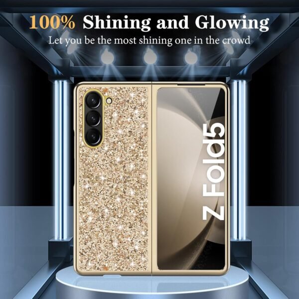 Z Fold 5 Glitter Case For Samsung Galaxy Z Fold5 5g Phone Case For Women Girls Slim Ultra Thin Matte Back Shockproof Protective Cover For Samsung Z Fold 5 5g 7 6 Crystal Bling Case Gallery 6