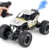 Zest 4 Toyz Remote Control Car For Kids With Mist Smoke Effect 2 Wd Monster Truck Rock Crawler Climbing Rc Toy Vehicle Car Silver Featured