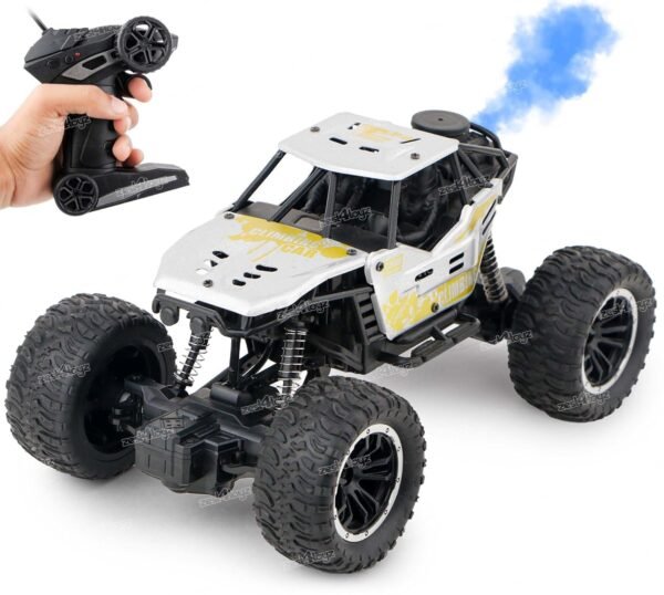 Zest 4 Toyz Remote Control Car For Kids With Mist Smoke Effect 2 Wd Monster Truck Rock Crawler Climbing Rc Toy Vehicle Car Silver Gallery 7