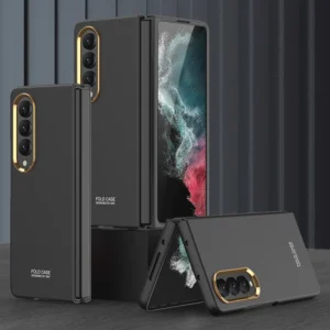 Ahockproof Armor Stand Case For Samsung Galaxy Z Fold 4 Funda Bracket Hard Case For Fold 4 Folding Cover Full Lens Protect Shell Featured