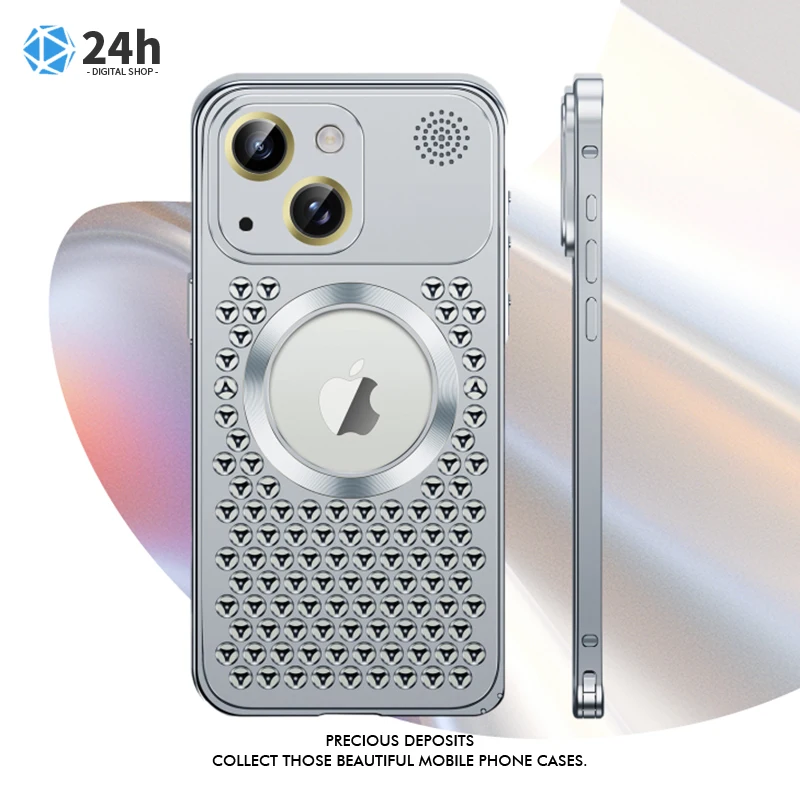 Aluminium Metal Heat Dissipation Magsafe Phone Case For Iphone13 Iphone14 Iphone15 Pro Promax 5 Colours Featured