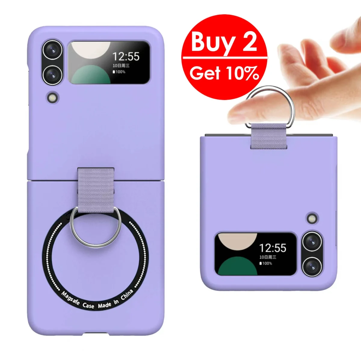 Anti Scratch Mag Safe Ring Case For Samsung Galaxy Z Flip4 Flip3 Gallery 1