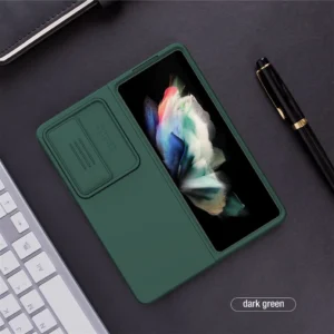 Cam Shield Slide Camera Soft Silky Silicone Cover For Galaxy Z Fold3 Fold4 Featured