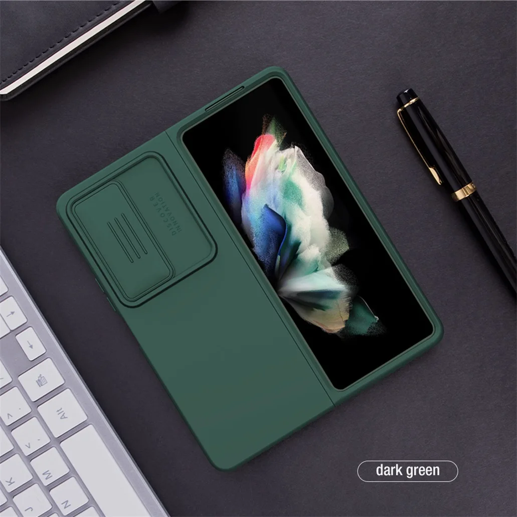 Cam Shield Slide Camera Soft Silky Silicone Cover For Galaxy Z Fold3 Fold4 Featured