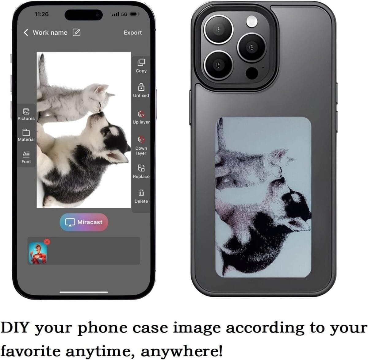 Diy E Ink Smart Display Photo On Rear Projection On Back Cover For Iphone14 Iphone15 Pro Promax 3 Colours Gallery 28