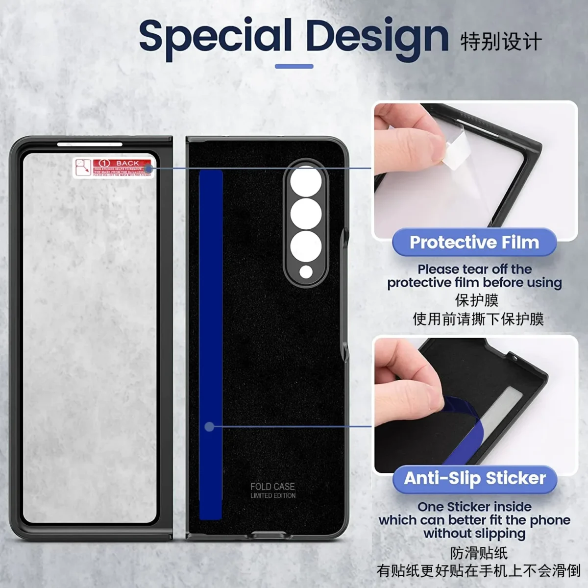 Electroplated Diamond Plaid Protective Cover With Shell Membrane Ring For Samsung Z Fold4 Fold3 Gallery 2