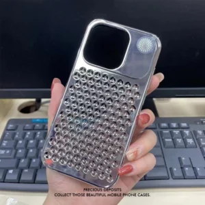 Electroplated Frame Honeycomb Mesh Ventilate Cover Heat Dissipation Phone Case For Iphone13 Iphone14 Iphone15 Pro Promax 4 Colours Featured
