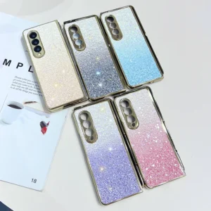 Electroplated Gradient Glash Powder Mobile Phone Cover For Samsung Galaxy Z Fold4 Featured