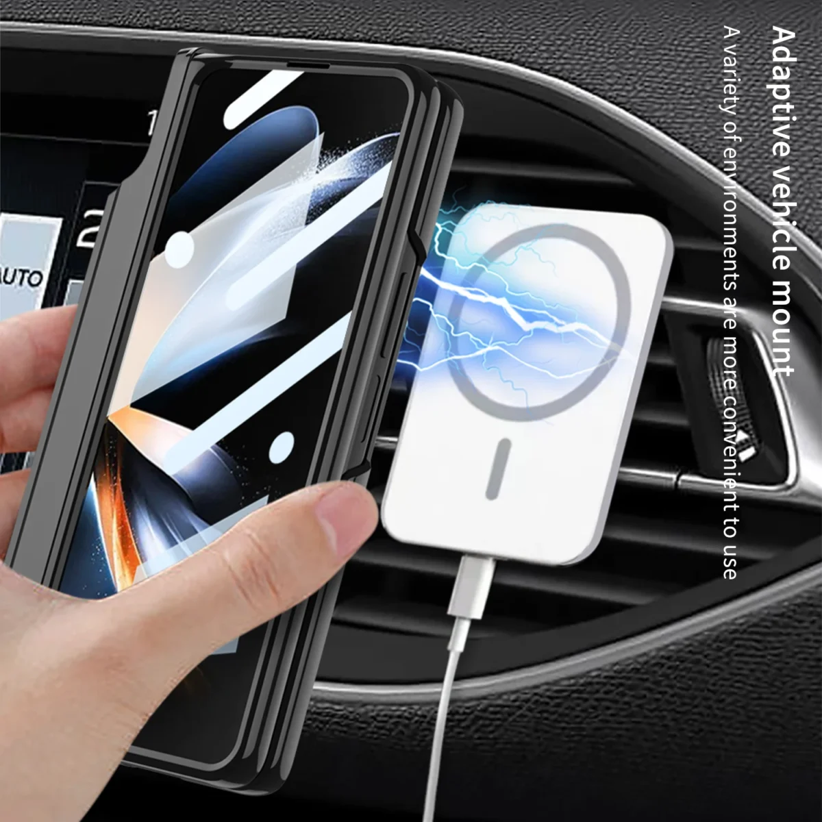 Electroplated Pen Box Case Mag Safe Wireless Charging For Samsung Galaxy Z Fold3 Fold4 Gallery 3