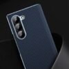 Episode Crom Plating Carbon Fiber Case for Samsung Galaxy Z Fold 6 with Mirror Glass and Hinge Protraction Folding Shockproof Cover (Blue)