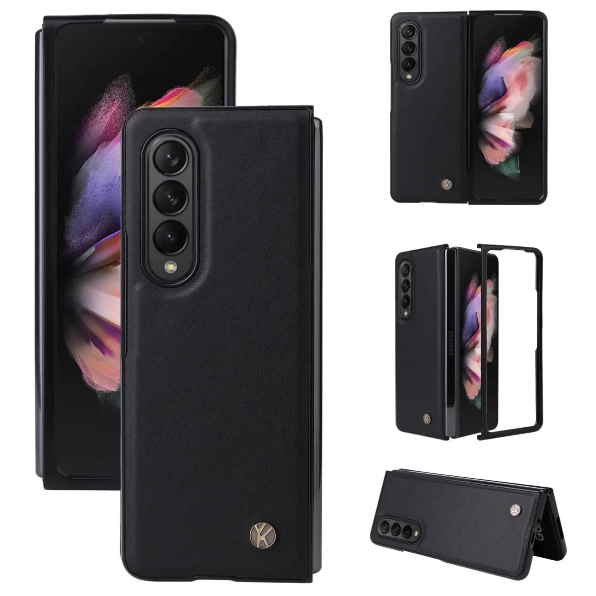 For Samsung Galaxy Z Fold 4 3 Fold4 Fold3 5g Pu Leather Cover Ultra Slim Hard Pc Shockproof Business Style Phone Case Featured