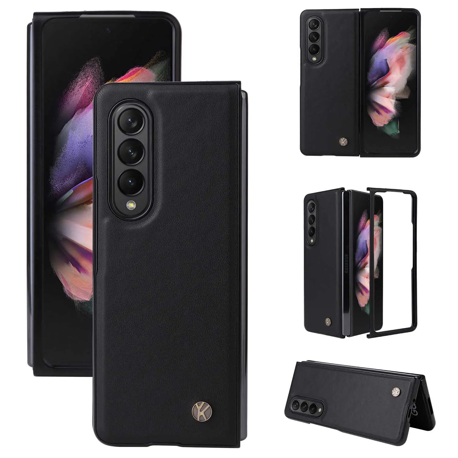 For Samsung Galaxy Z Fold 4 3 Fold4 Fold3 5g Pu Leather Cover Ultra Slim Hard Pc Shockproof Business Style Phone Case Featured