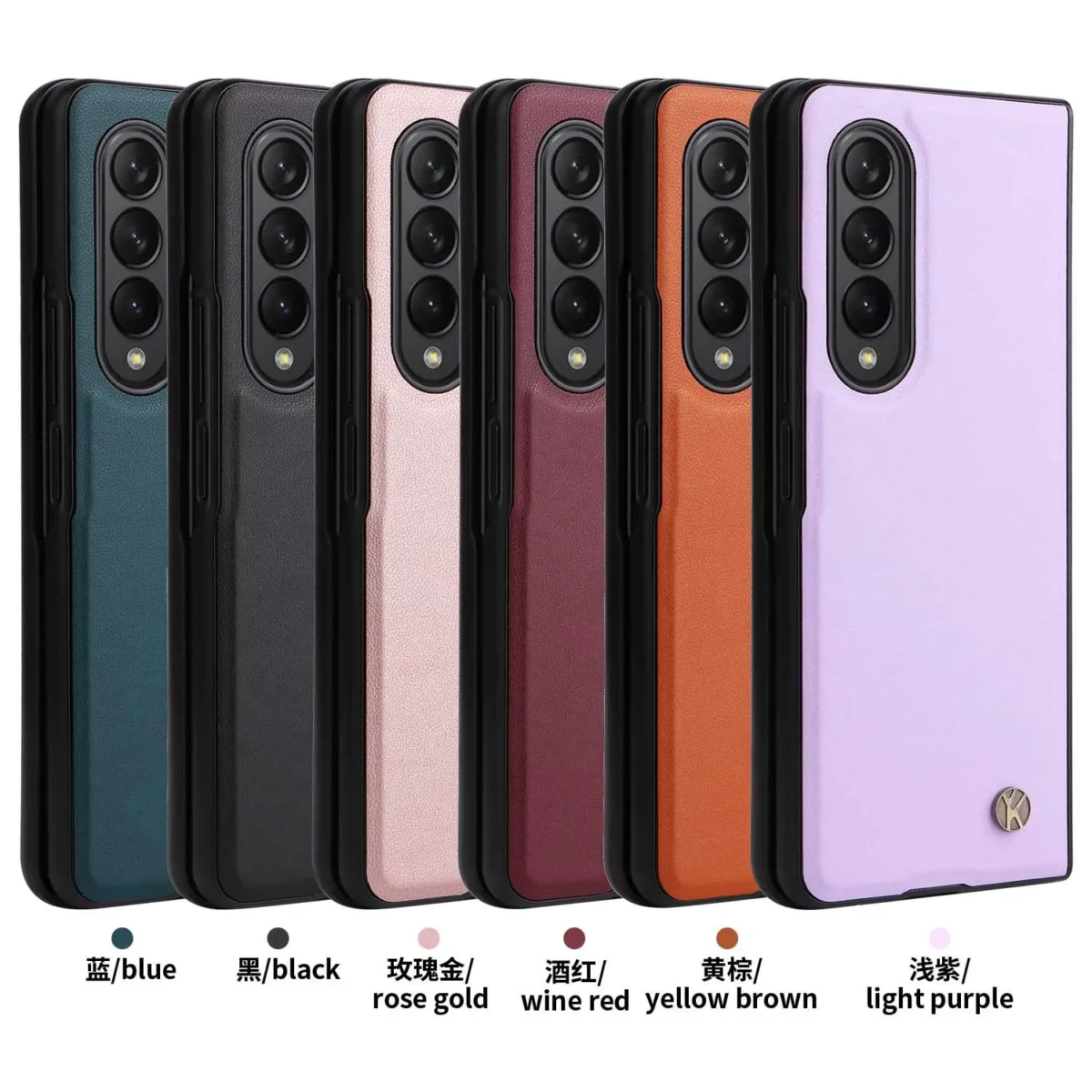 For Samsung Galaxy Z Fold 4 3 Fold4 Fold3 5g Pu Leather Cover Ultra Slim Hard Pc Shockproof Business Style Phone Case Gallery 5