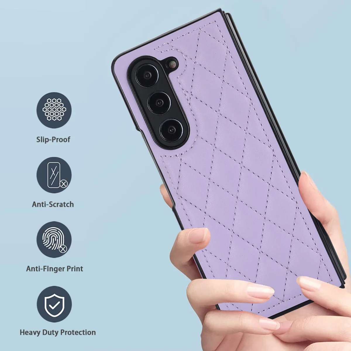 For Samsung Galaxy Z Fold 5 4 3 5g Case Luxury Premium Pu Leather Folding Anti Drop Protector Shockproof Hard Back Plastic Cover Gallery 2