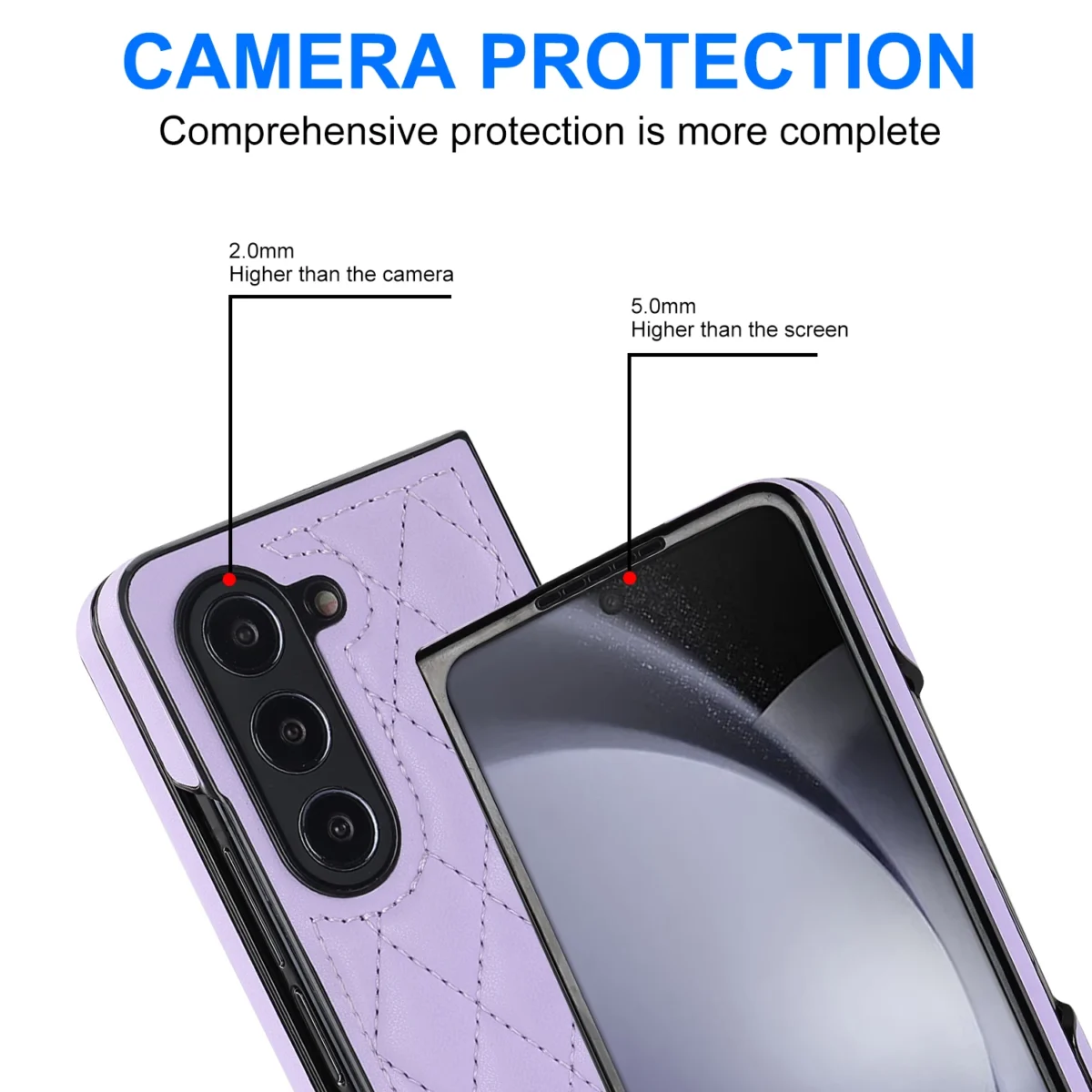 For Samsung Galaxy Z Fold 5 4 3 5g Case Luxury Premium Pu Leather Folding Anti Drop Protector Shockproof Hard Back Plastic Cover Gallery 4