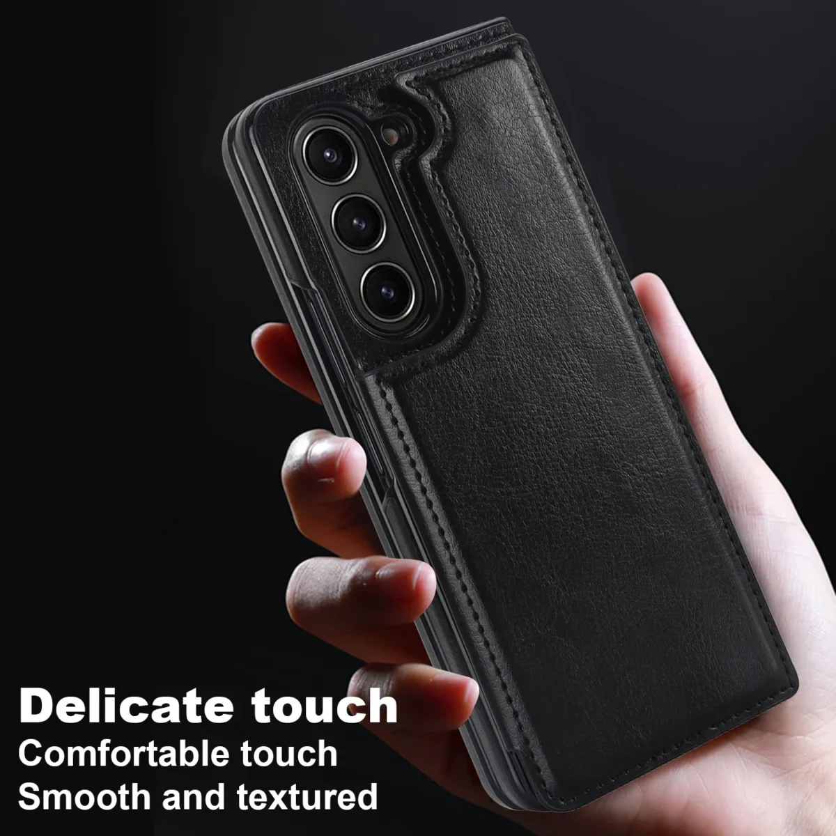 For Samsung Galaxy Z Fold 5 4 3 5g Case Luxury Vintage Pu Leather Wallet Card Slot Magnetic Holder Folding Shockproof Hard Cover Gallery 1