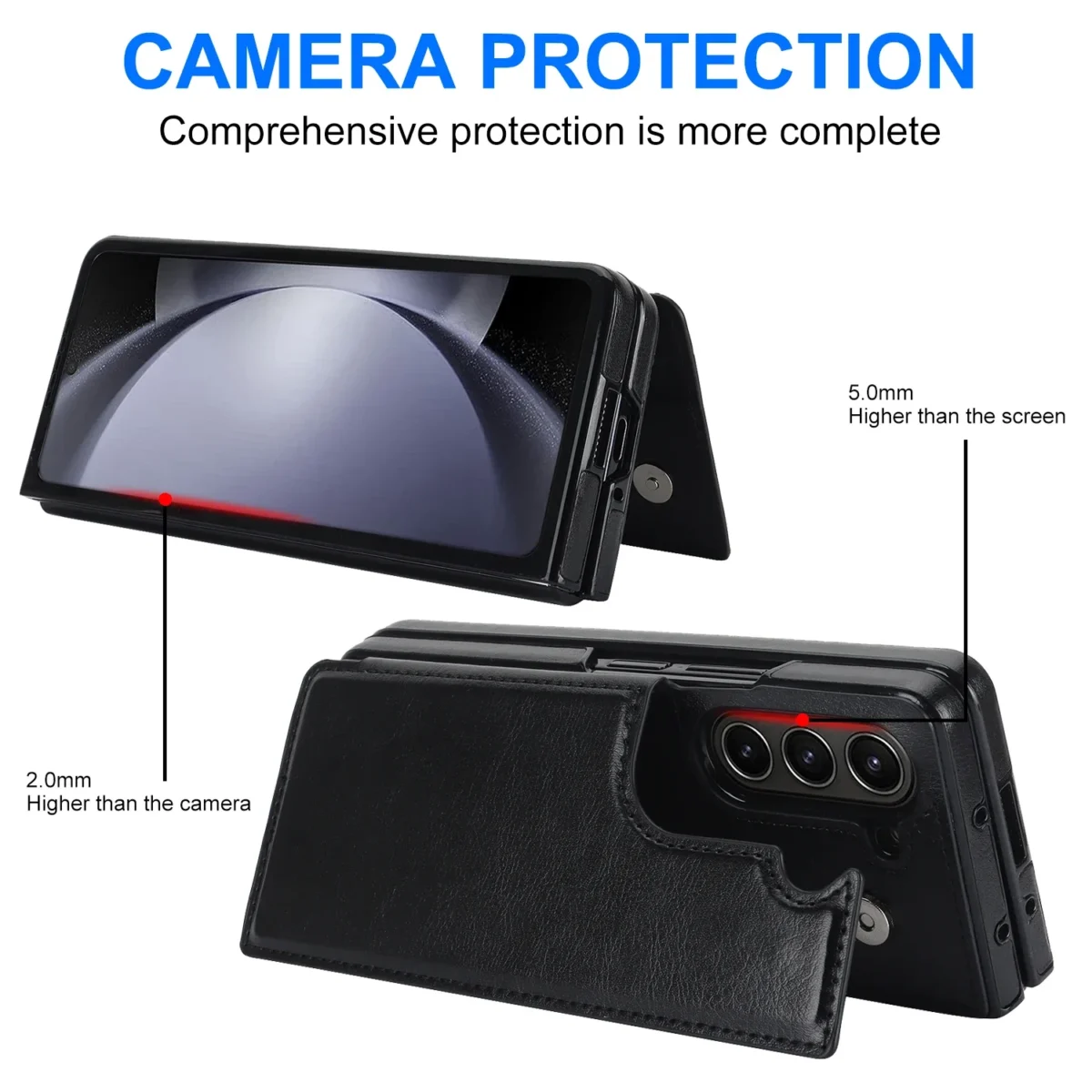 For Samsung Galaxy Z Fold 5 4 3 5g Case Luxury Vintage Pu Leather Wallet Card Slot Magnetic Holder Folding Shockproof Hard Cover Gallery 4