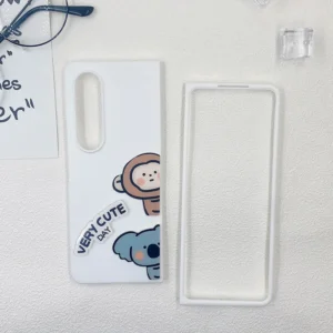 Funda Case For Samsung Galaxy Z Fold4 Z Fold3 Little Monkey Koala Letter Shockproof Protetcion Mobile Phone Case Cover Z Fold4 Featured