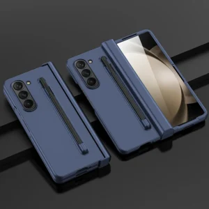 Hinge Protective Anti Drop Protective Cover With Tempered Film With Pen Slot Solid Colour Phone Case For Samsung Galaxy Z Fold5 Featured