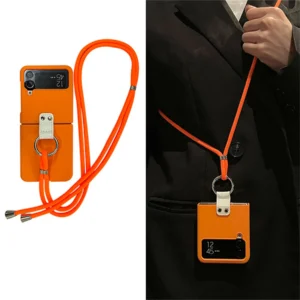 Luxury Crossbody Lanyard Necklace Strap Shoulder Chain Case With Ring For Samsung Galaxy Z Flip4 Flip3 Featured