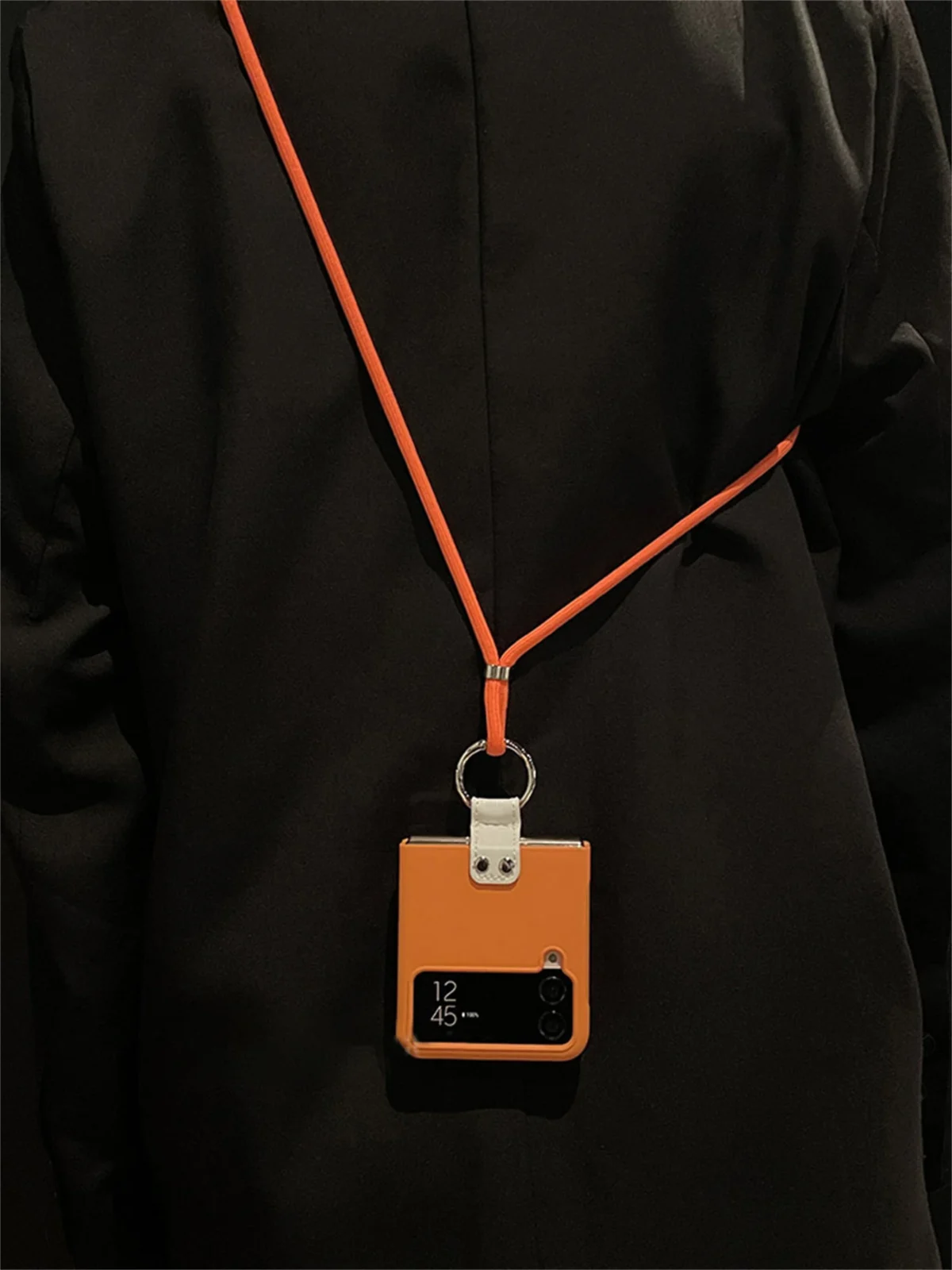 Luxury Crossbody Lanyard Necklace Strap Shoulder Chain Case With Ring For Samsung Galaxy Z Flip4 Flip3 Gallery 2