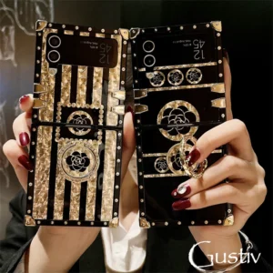 Luxury Flower Phone Folded Cover For Samsung Galaxy Z Flip 4 5g Case Square Shockproof For Galaxy Z Flip 3 With Ring Holder Featured