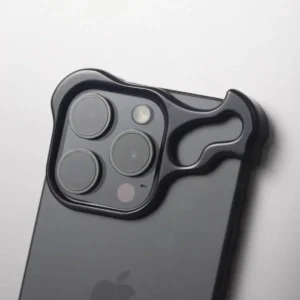 Luxury Irregular Aluminum Alloy Bumper With Lens Film Protection Bare Metal Shockproof Cover For Iphone 15 Pro Promax Gallery 3