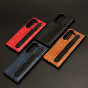 Luxury Pu Leather With Pen Slot Hard Back Cover Shockproof For Galaxy Z Fold5 Featured