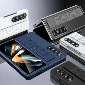 Luxury Silicone Elastic Ultrathin Matte Shockproof Hard Wristband Strap Case For Samsung Galaxy Z Fold3 Fold4 Featured