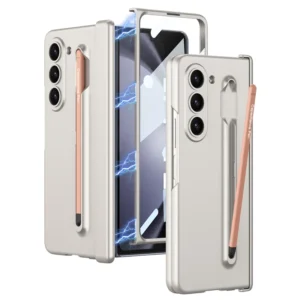 Magnetic Hinge Pc Anti Fingerprint Folding Cover With Glass Stylus Pen For Samsung Galaxy Z Fold5 Fold4 Fold3 Featured