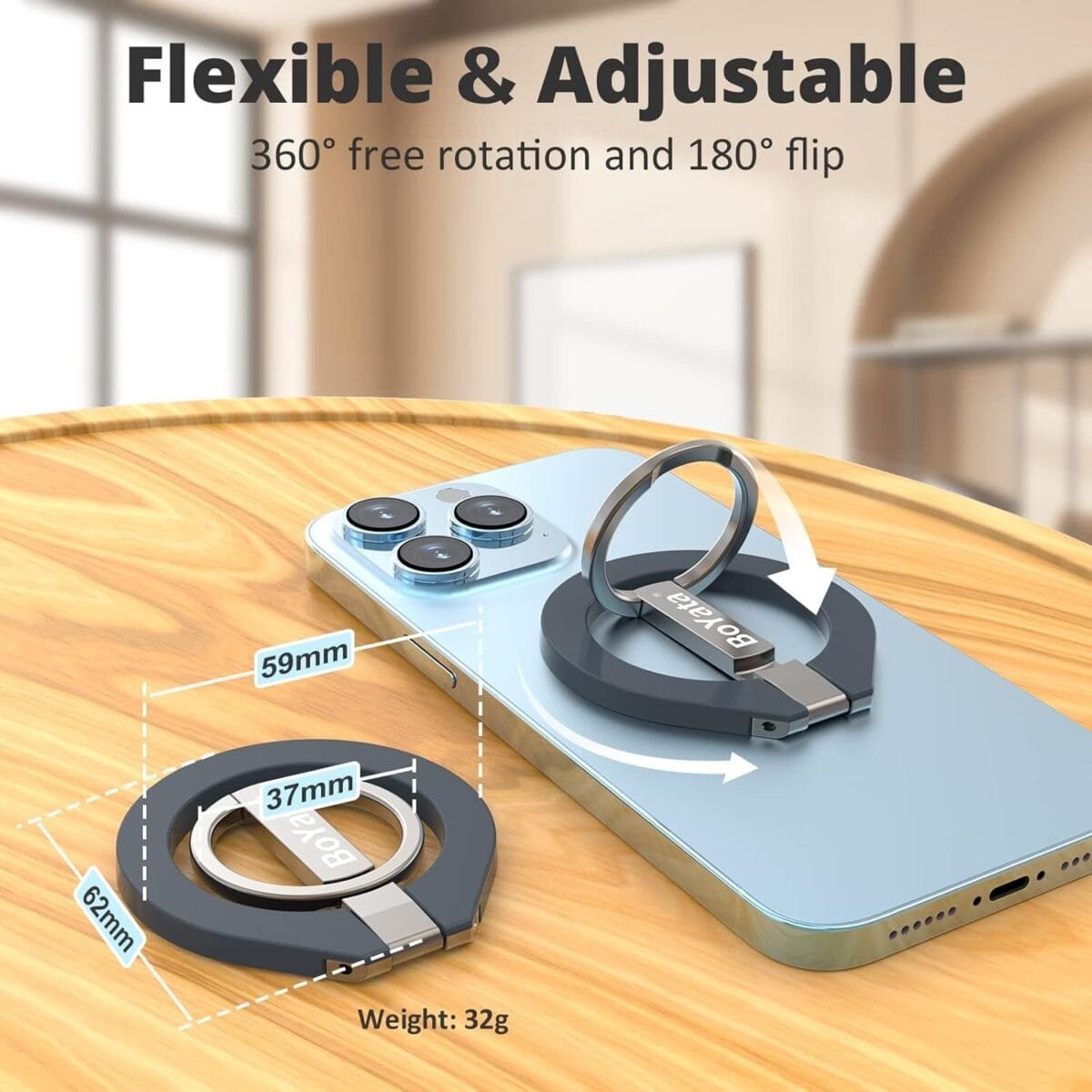 Magnetic Phone Ring Holder Magsafe Accessories 360 Adjustable Kickstand Only For Iphone 15 14 13 12 Pro Max Mini Plus Compatible Mag Safe Case Gallery 5