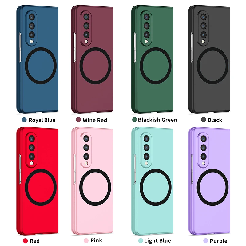 Magnetic Wireless Charging Matte Shockproof Bumper Shell For Galaxy Z Fold 3 4 Featured